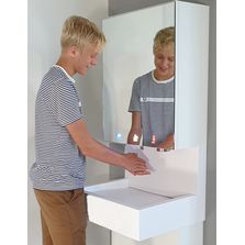 Miroir multifonction avec distributeur de savon, robinet et sèche-mains intégrés | Module miroir