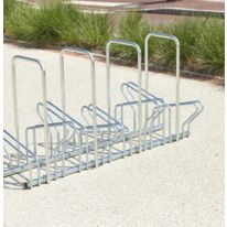 Râtelier 8 vélos au sol face-à-face avec arceaux antivol