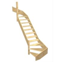 Escalier Aria double quart tournant haut & bas sans rampe | LAPEYRE SERVICES