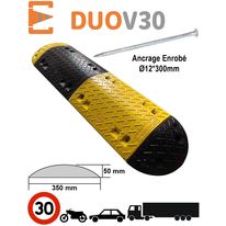 Ralentisseur Modulable 50cm Noir et 50cm Jaune Haut 5cm | DUO-V30 Réf. : RAL5NJ   