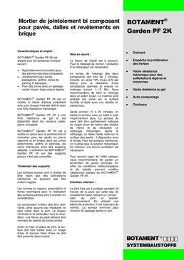 Mortier joint pour pavés 2K à haute résistance mécanique | Botament Garden PF 2K