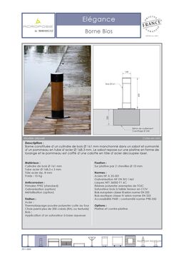 Borne de voirie | Borne Bios en bois et acier pour aménagements extérieurs