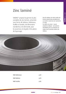Zinc laminé en bobines, bobineaux ou feuilles | Zinc laminé VMZinc