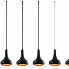 Lampe suspendue noire 5 x E 27 sans ampoule | Berceste