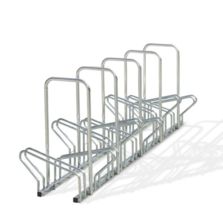 Râtelier 10 vélos au sol face-à-face avec arceaux antivol