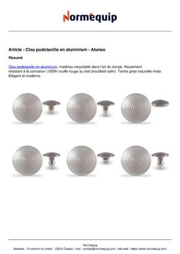 Clou podotactile en aluminium - Aluneo