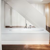 Baignoire Duo ovale à encastrer en acier titane vitrifié avec vidage centré | BetteEve Oval 