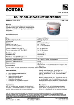 Colle vinylique spatulable en dispersion pour parquet | DS-10P