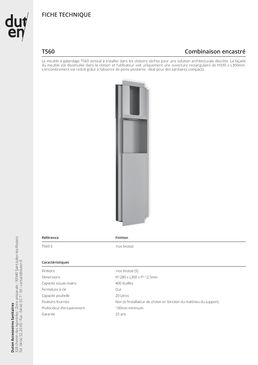 Meuble inox distributeur essuie-mains et poubelle, entièrement dissimulé à habiller | T560
