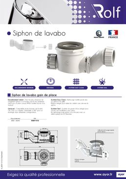 Siphon de lavabo Géni'O : extra-plat, universel et ingénieux, 100% français | ROLF 