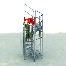 Escalier provisoire en colimaçon monté à la main | Escalib Hexagonal MDS