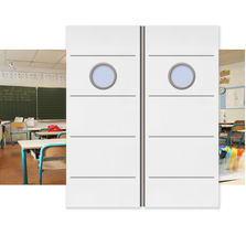 Bloc porte Ei30 DAS deux vantaux double action et joint anti pince doigt | Graphik Tecnik / Line