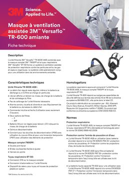 Kit respiratoire à adduction d'air spécial Amiante à décontamination facile | Versaflo™ TR-618E-ASB