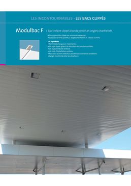 Bacs en aluminium ou acier pour habillage de surfaces verticales ou horizontales | Modulbac F
