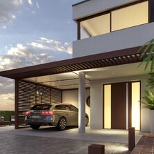 Carport en aluminium à toiture pleine pour voitures | Série 7300