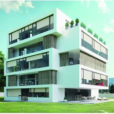 Rideaux de protection solaire extérieure montés sur rails | Flexus