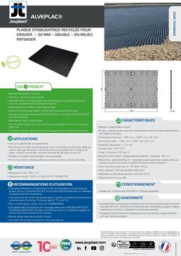 Plaque stabilisatrice pour graviers ALVEPLAC®