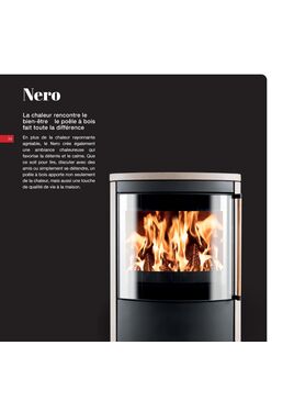 Poêle à bois ovale en acier ou en habillage céramique accumulatrice « Golden Sand » | Nero 