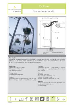 Suspente florale | Amande en acier pour aménagement urbain végétalisé