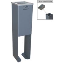 Cendrier extérieur en acier et inox à fixer au sol | Sigma Néomob
