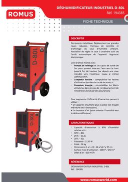 Déshumidificateur industriel | D-80L 