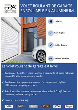 Volet roulant de garage en aluminium | Porte de garage enroulable motorisée isolée