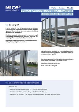 Ecran acoustique transparent absorbant/isolant | TRA 01