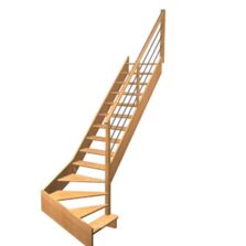 Escalier Aria quart tournant bas marche débordante rampe Régate tubes inox | LAPEYRE SERVICES
