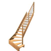 Escalier Aria quart tournant bas marche débordante rampe Régate tubes inox | LAPEYRE SERVICES