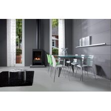 Poêle à gaz rectangulaire en acier noir | Farum Faber