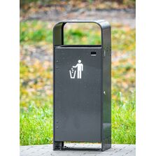 Poubelle urbaine en acier galvanisé renforcé | CHICAGO S 75 L & XL 120 L 