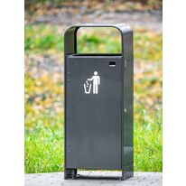 Poubelle urbaine en acier galvanisé renforcé | CHICAGO S 75 L & XL 120 L 