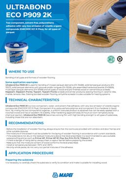 Adhésif polyuréthane bicomposant pour parquet | ULTRABOND ECO P909 2K sans solvant à prise rapide