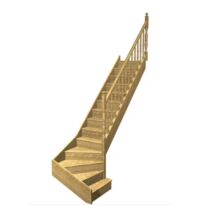 Escalier Faubourg quart tournant bas marche débordante rampe Antique | LAPEYRE SERVICES