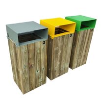 Poubelle urbaine en bois à sceller ou à poser | WOOD CITY