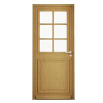 Porte d'entrée Anne-Perrine 6 carreaux bois exotique