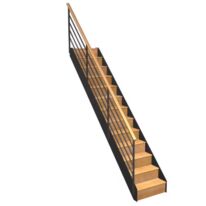 Escalier Esteban droit rampe Fera main bois | Esteban par LAPEYRE SERVICES