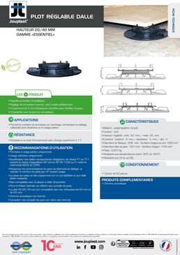 Plots standards ESSENTIEL pour dalles