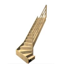 Escalier Faubourg quart tournant bas marche débordante rampe Eden | Rampe Eden