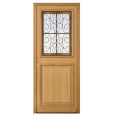 Porte d'entrée Anne-Sophie chêne avec châssis ouvrant sur mesure | LAPEYRE SERVICES