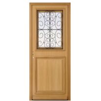 Porte d'entrée Anne-Sophie chêne avec châssis ouvrant sur mesure | LAPEYRE SERVICES