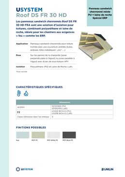 Panneau isolant chevronné pour toitures en pente Spécial ERP | Usystem Roof DS FR 30 HD
