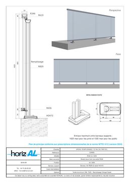 Garde-corps aluminium AREAL à remplissage FILANT SUR DALLE