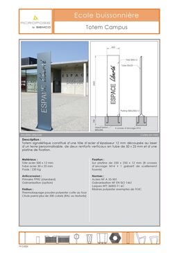 Totem signalétique | Totem Campus en acier personnalisable