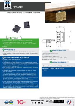 FIXEGO® Fixation invisible pour lames de terrasse bois 