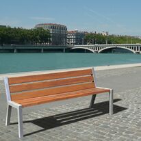 Banc urbain | Banc Artimon en acier inoxydable et bois
