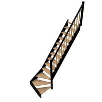 Escalier Kino quart tournant bas hêtre bicolore avec rampe | Lapeyre Services