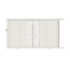 Portail coulissant aluminium 178 cm décor Monstera blanc | Victorin