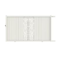 Portail coulissant aluminium 178 cm décor Monstera blanc | Victorin