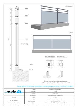Garde-corps aluminium à remplissage axé | Feria